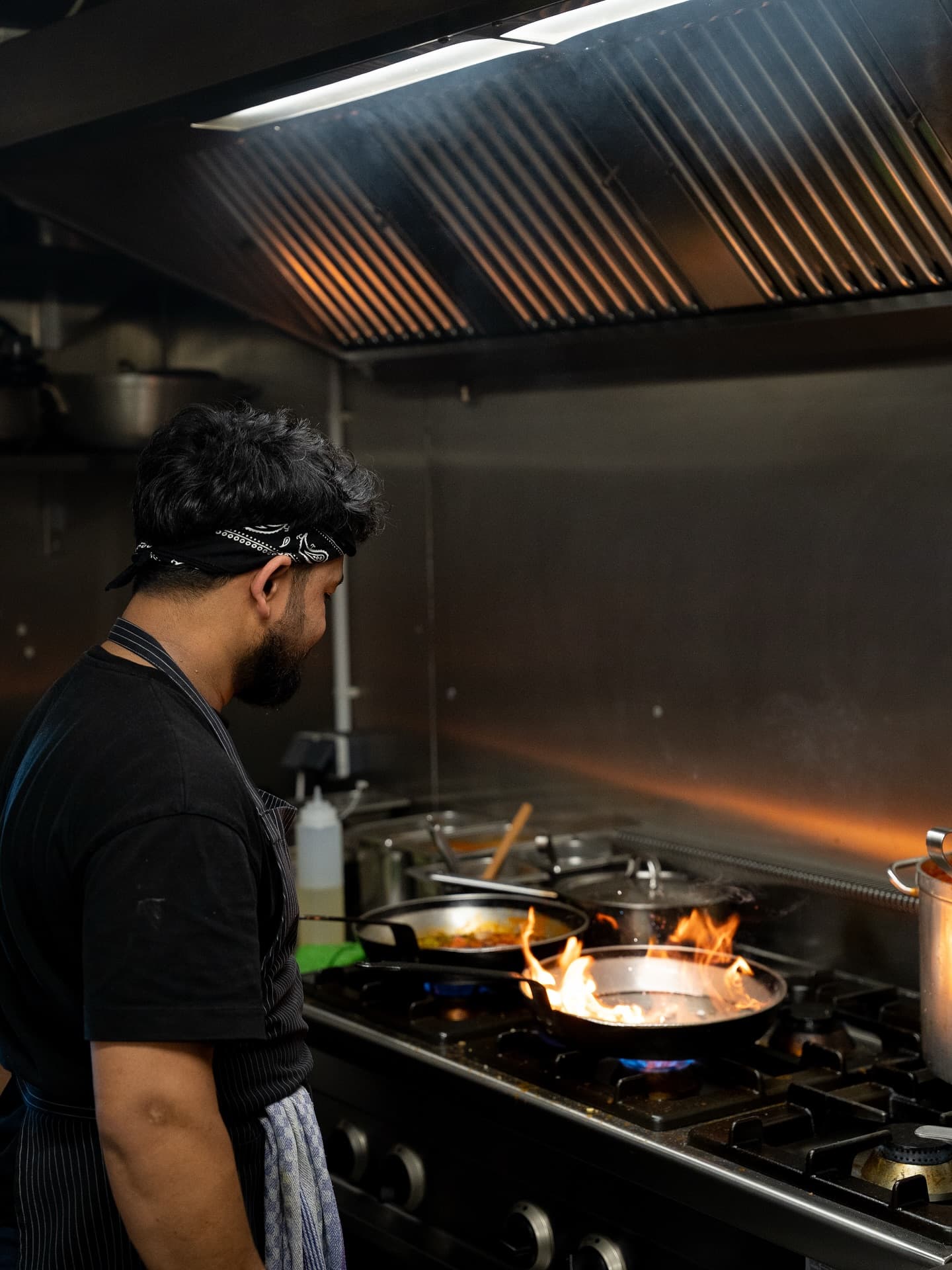 A signature dish coming together in the kitchen