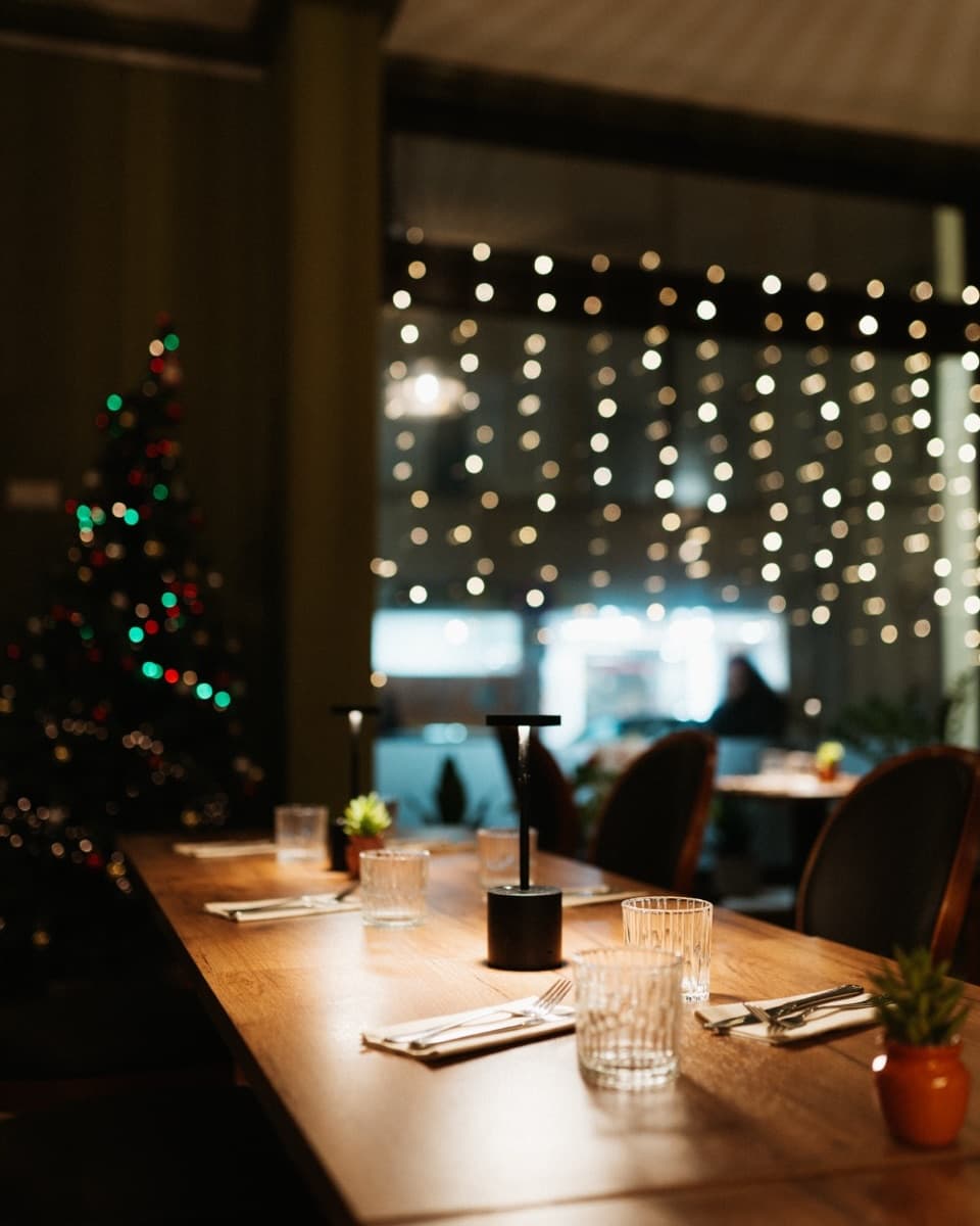 AAYAM's dining room, set and ready for the evening