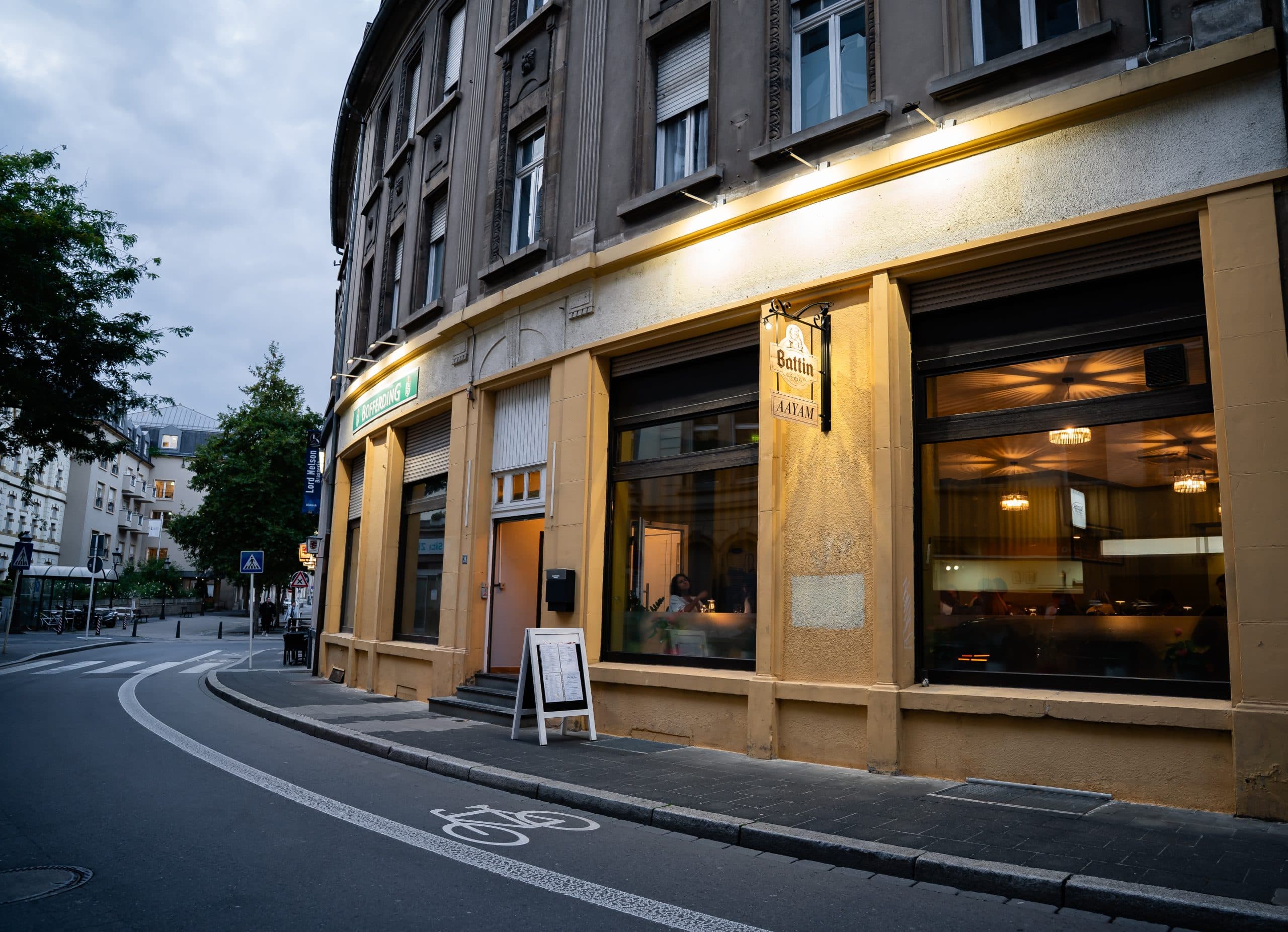 AAYAM restaurant entrance in Luxembourg City